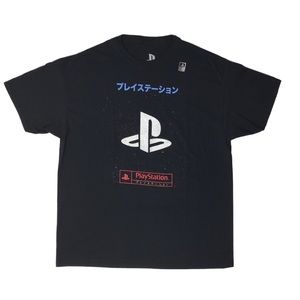 Playstation Japanese Logo T-shirt Black Mens L